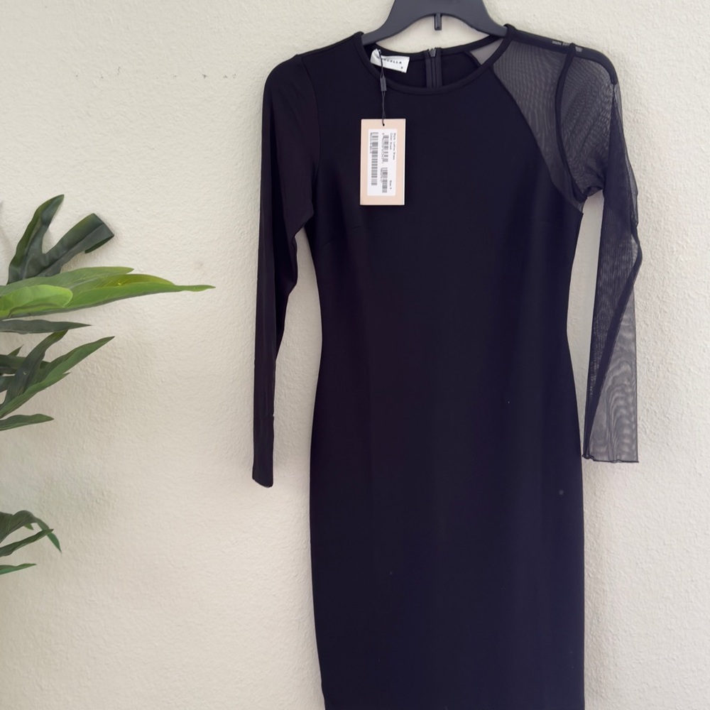 NWT Marcella Long Sleeved Black Cocktail Dress